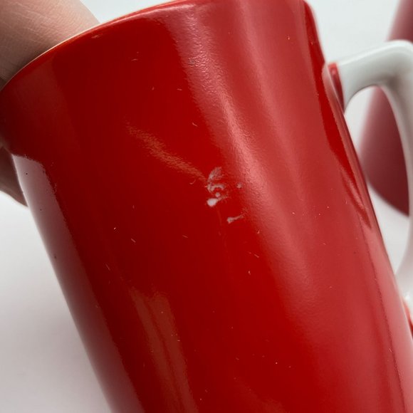 Vintage MCM coffee set Japan red white OCM coffee pot six cups ceramic - Picture 12 of 12
